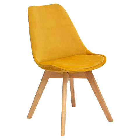 Chaise De Table En Velours Baya Jaune Ocre