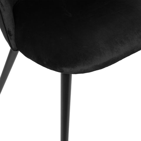 Chaise De Table En Velours Noire