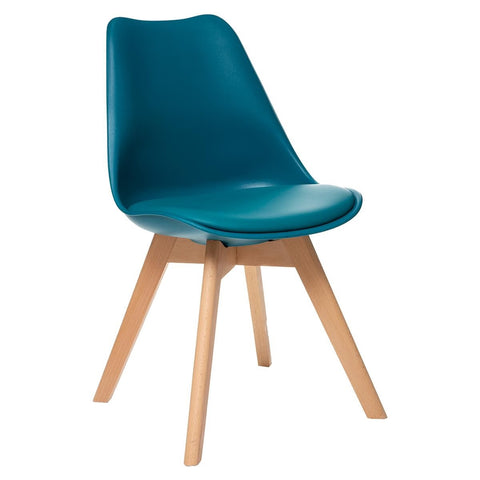 Chaise De Table Pieds En Hêtre Baya Bleu Canard