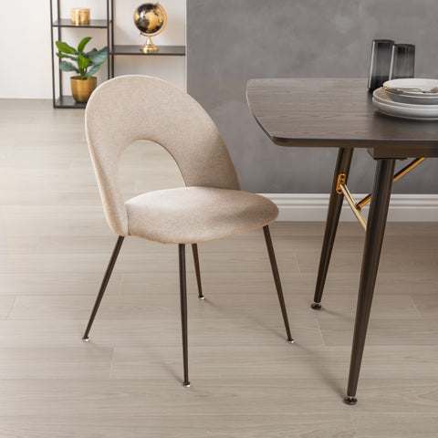 Chaise De Table Raven En Tissu Beige