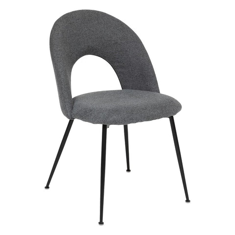 Chaise De Table Raven En Tissu Gris