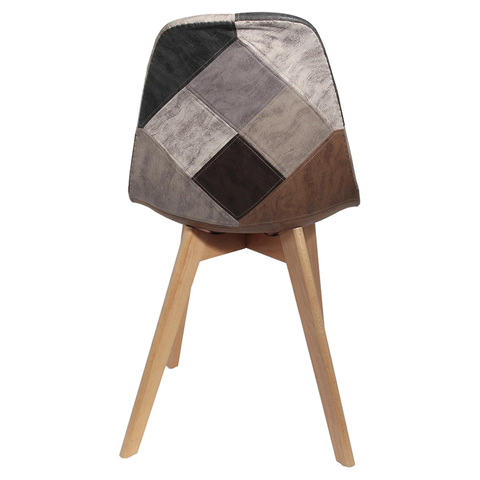 Chaise De Table Scandinave Patchwork PU Marron