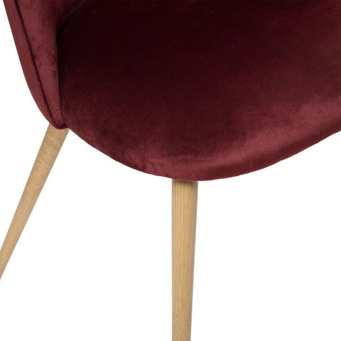 Chaise De Table Slano En Velours Rouge