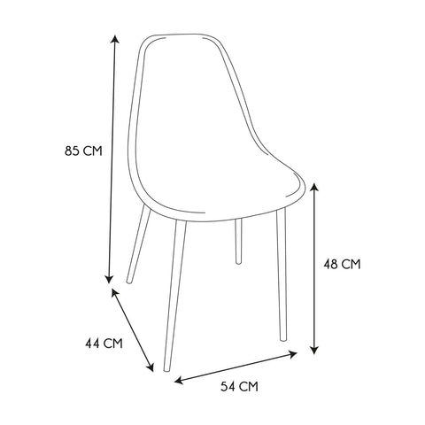 Chaise En Velours Côtelé Giulia Gris