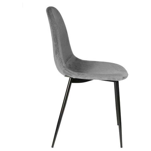 Chaise En Velours Côtelé Giulia Gris