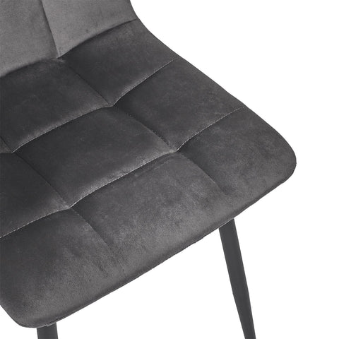 Chaise En Velours Mateo Gris