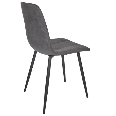 Chaise En Velours Mateo Gris