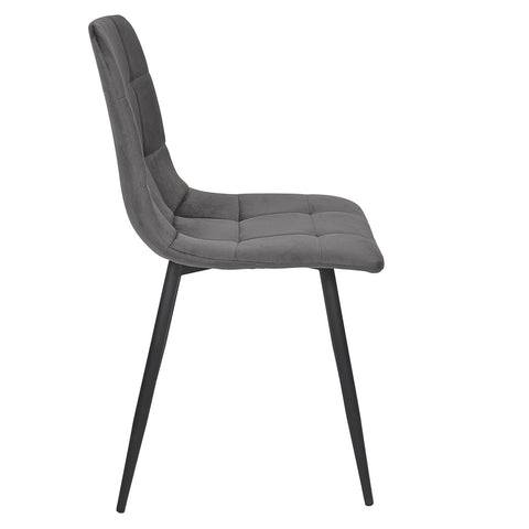 Chaise En Velours Mateo Gris