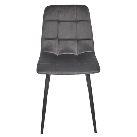 Chaise En Velours Mateo Gris
