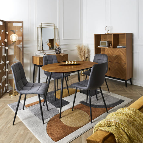 Chaise En Velours Mateo Gris