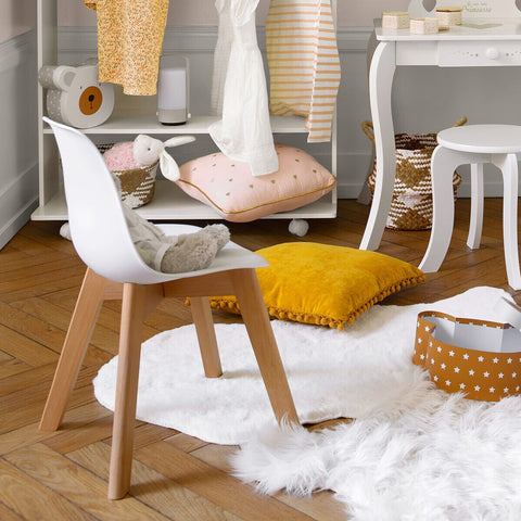 Chaise Enfant En Bois Et Polypropylène Blanc