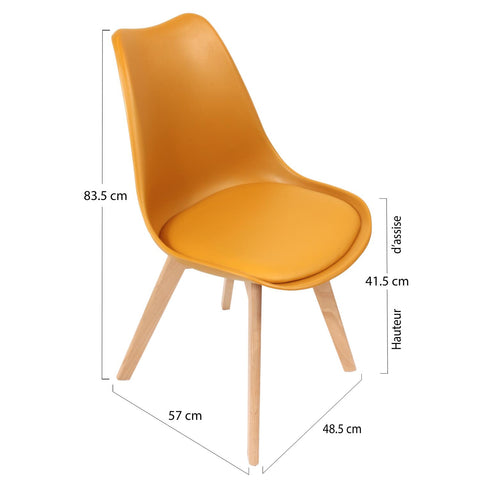 Chaise Avec Assise Rembourrée Jaune