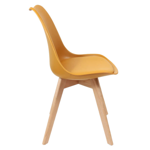 Chaise Scandinave Avec Assise Rembourrée Jaune