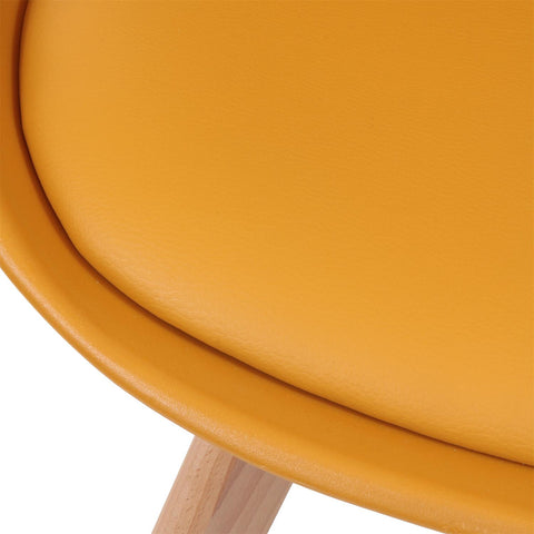 Chaise Scandinave Avec Assise Rembourrée Jaune