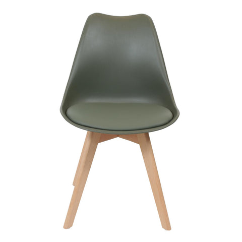 Chaise Scandinave Coque Rembourrée Verte