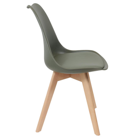 Chaise Scandinave Coque Rembourrée Verte