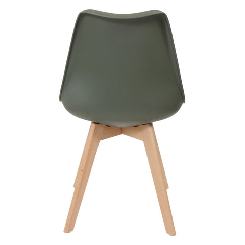 Chaise Scandinave Coque Rembourrée Verte