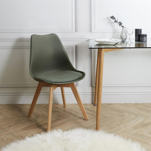 Chaise Scandinave Coque Rembourrée Verte