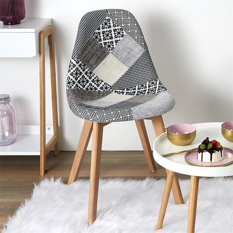 Chaise Scandinave Patchwork Gris