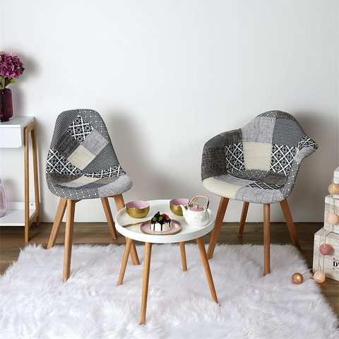 Chaise Scandinave Patchwork Gris