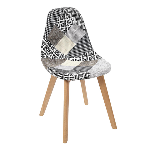 Chaise Scandinave Patchwork Gris