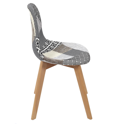 Chaise Scandinave Patchwork Gris