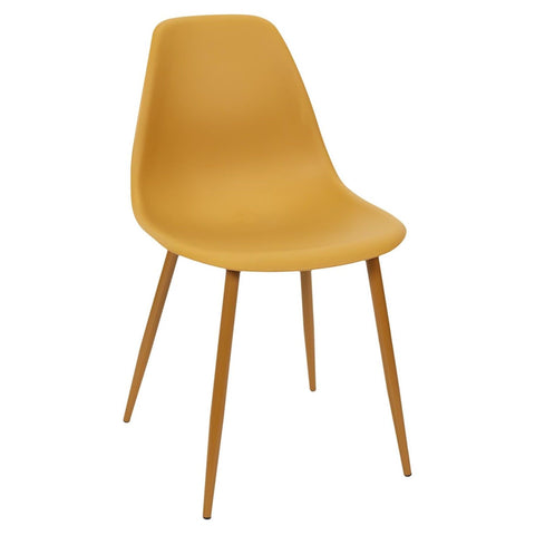 Chaise Scandinave Pieds En Métal Mila Jaune Ocre