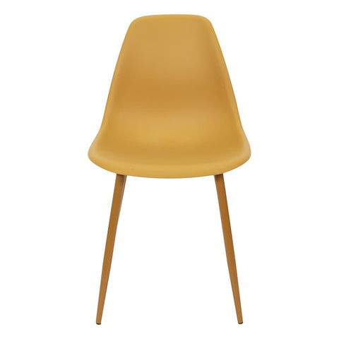 Chaise Scandinave Pieds En Métal Mila Jaune Ocre