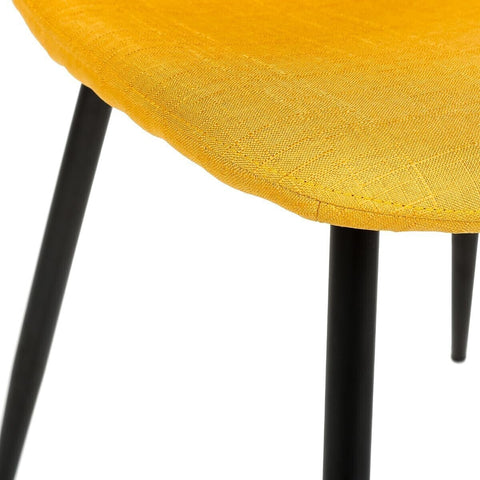 Chaise Tyka En Polyester Pieds Métal Jaune