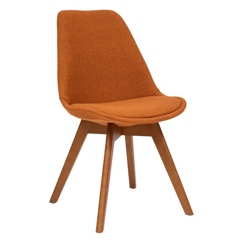 Chaise scandinave en tissu orange