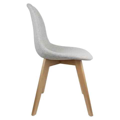 Chaise scandinave grise en tissu et bois 