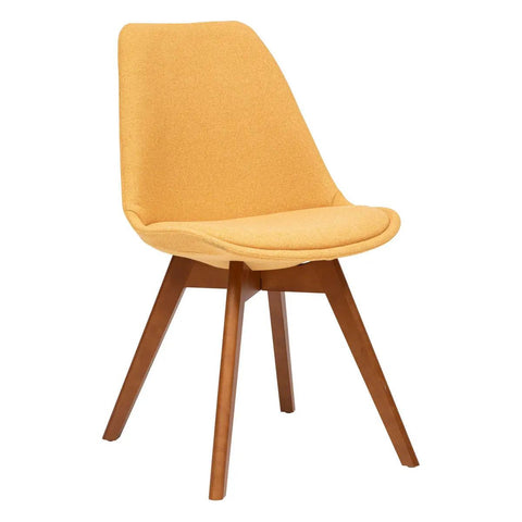 Chaise scandinave jaune en tissu