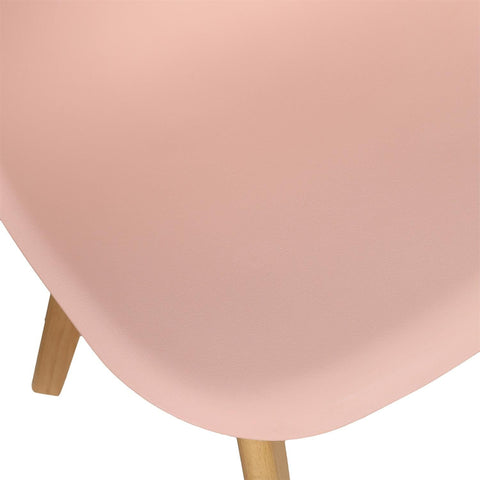 Chaise scandinave plastique rose poudré 