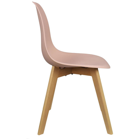 Chaise scandinave rose poudré coque plastique