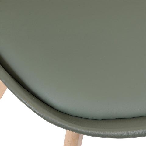 Chaise scandinave vert rembourré