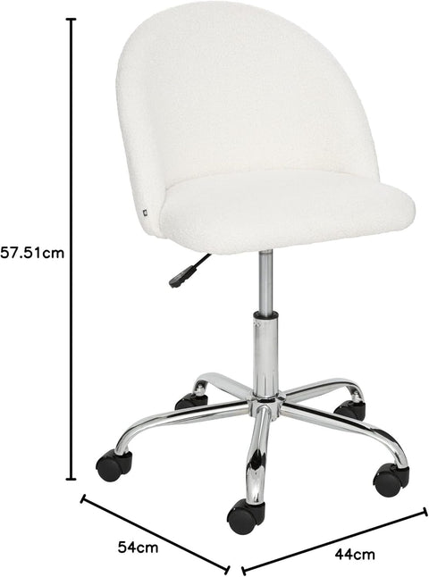 Chaise de bureau bouclette Geos Blanche