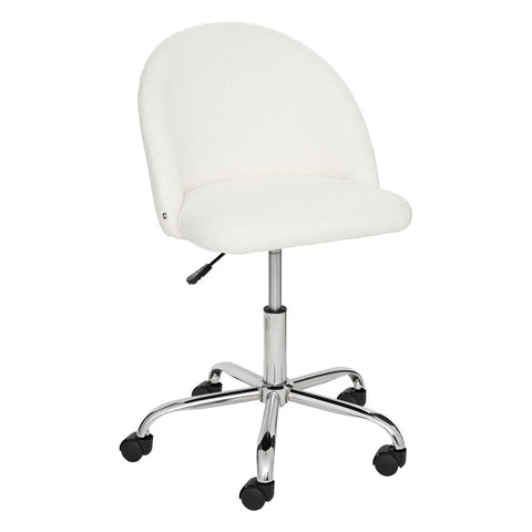 Chaise de bureau bouclette Geos Blanche