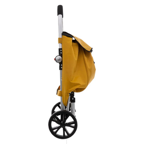 Chariot De Marché Pliable 2 Roues Jaune Moutarde