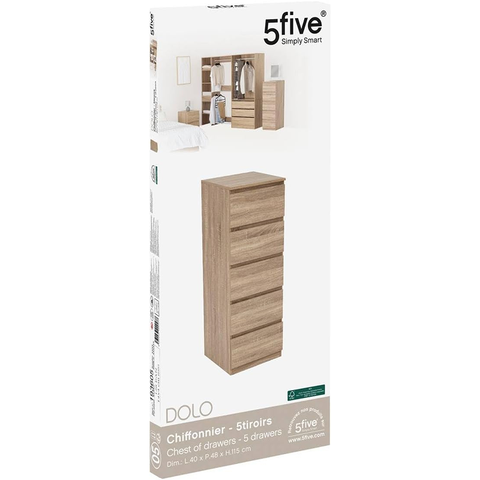 Chiffonier 5 tiroirs Dolo Beige