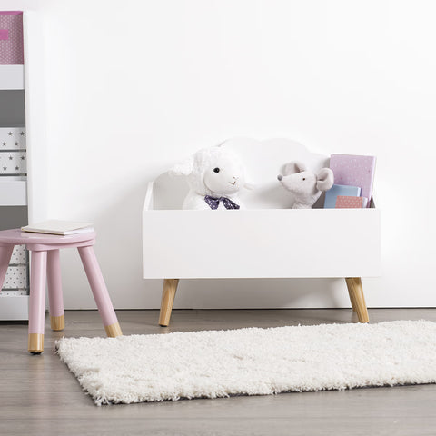 Coffre De Jouets Forme Nuage Blanc