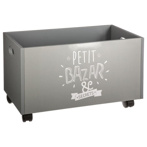 Coffre De Rangement Roulettes Bazar Gris