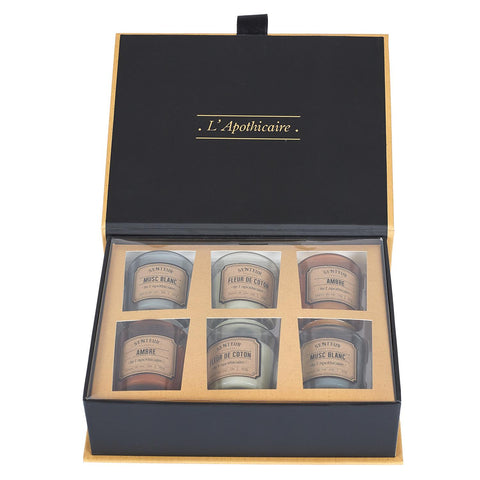 Coffret de 6 bougies parfumées Apothicaire