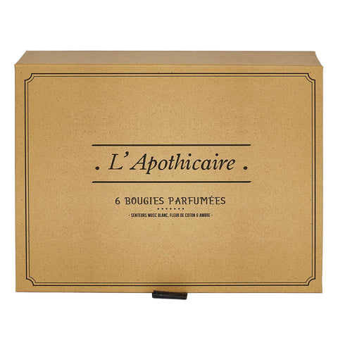 Coffret de 6 bougies parfumées Apothicaire