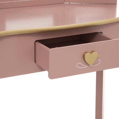 Coiffeuse pour enfant avec tabouret Sissi Rose