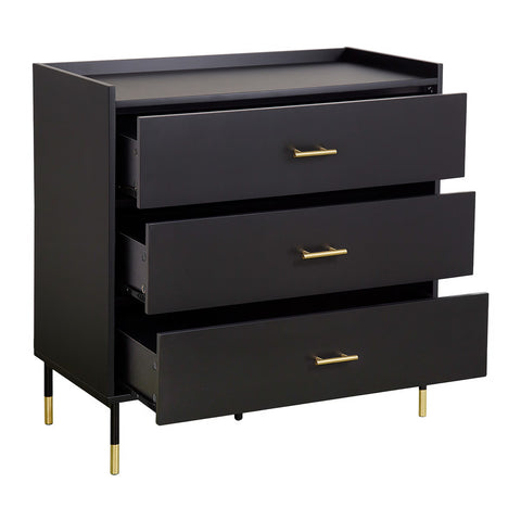 Commode 3 tiroirs Tedy Noir