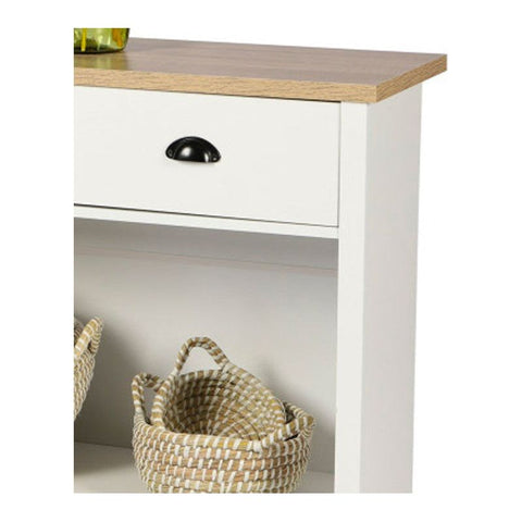 Console Avec 1 Etagere Et 2 Tiroirs Virginia Blanc