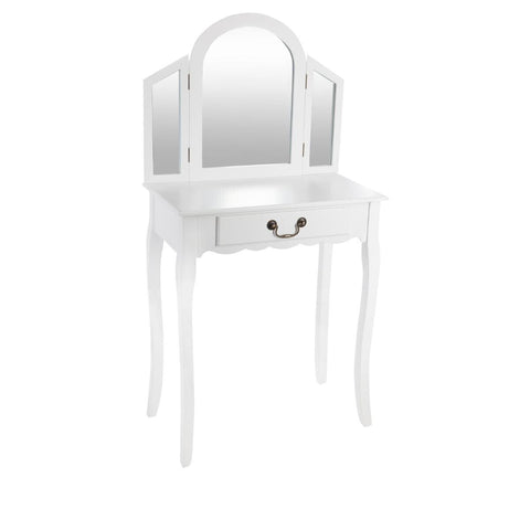 Ensemble Coiffeuse Avec Tabouret Aurell Blanc