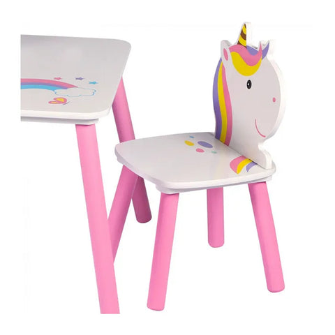 Ensemble table avec 2 chaises Sweet Licorne Rose