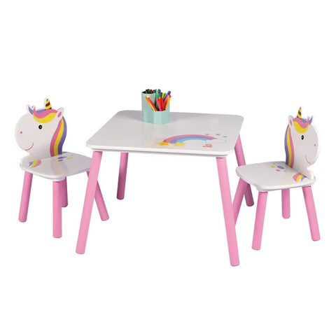 Ensemble table avec 2 chaises Sweet Licorne Rose