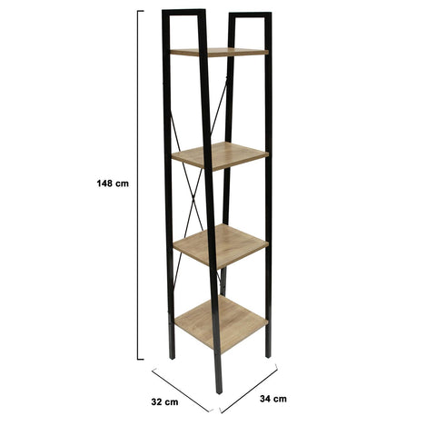 Etagère En Métal Et Bois 4 niveaux Loka Noir